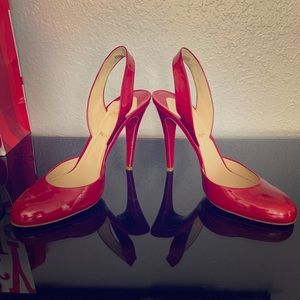 Christian Louboutin Red Patent Slingback Heels